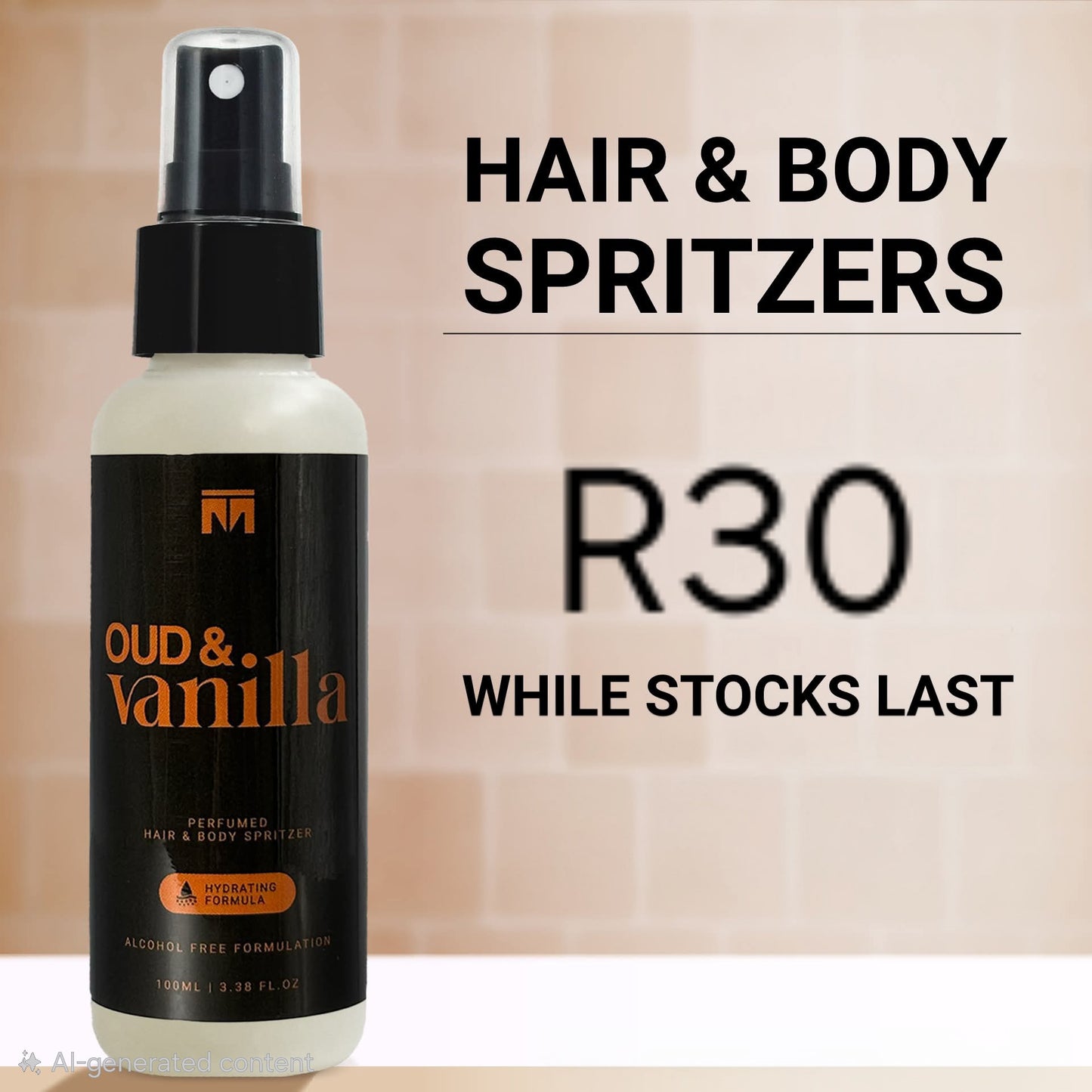 Oud & Vanilla Hair & Body spritzer 100ML Unisex